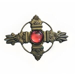 Vintage Jan Michaels San Francisco Brooch Art Deco Style 2.5"